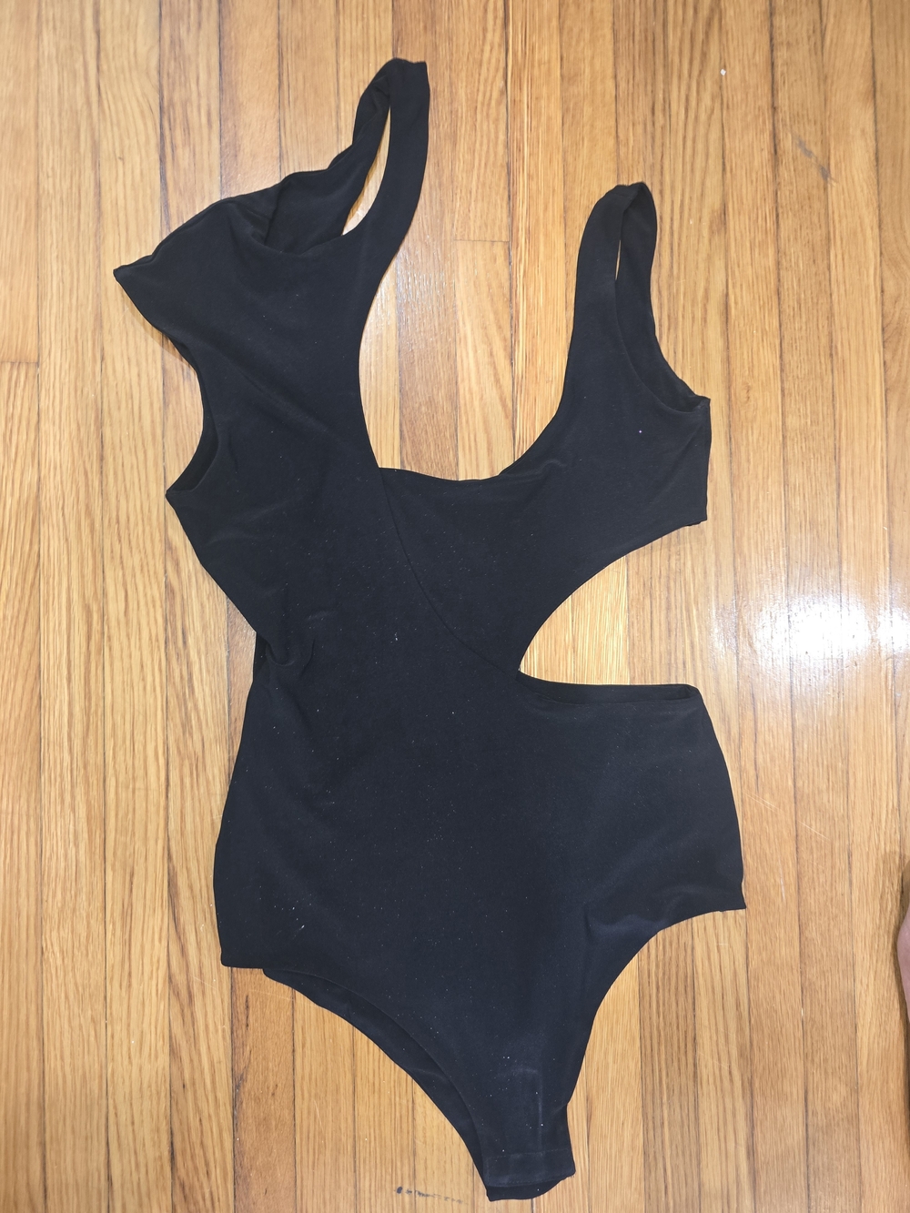 Women's Black Cutout Bodysuit Top